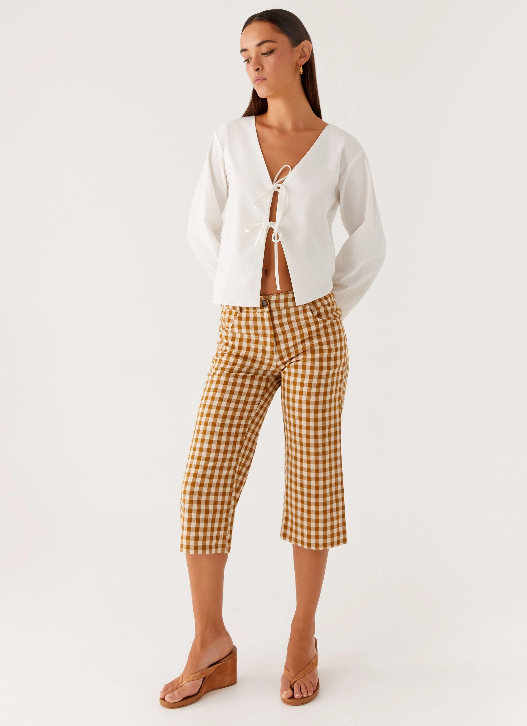 Radley Capri Pants - Brown Gingham