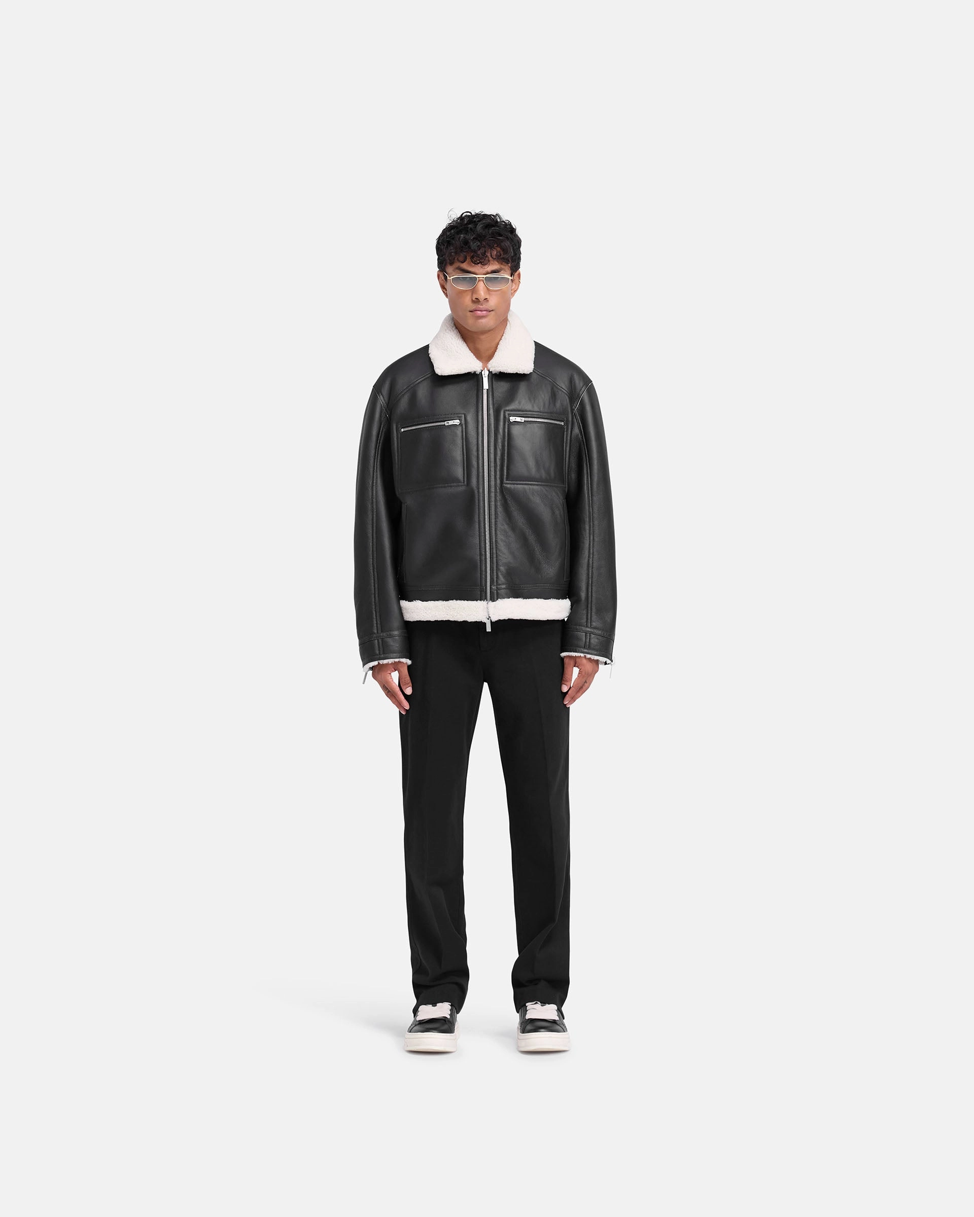 Reversible Shearling Jacket - Black