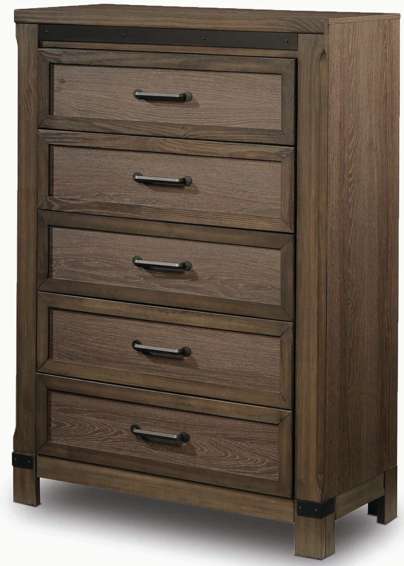 Rossco 5-Piece Queen Storage Bedroom Package - Rustic Oak