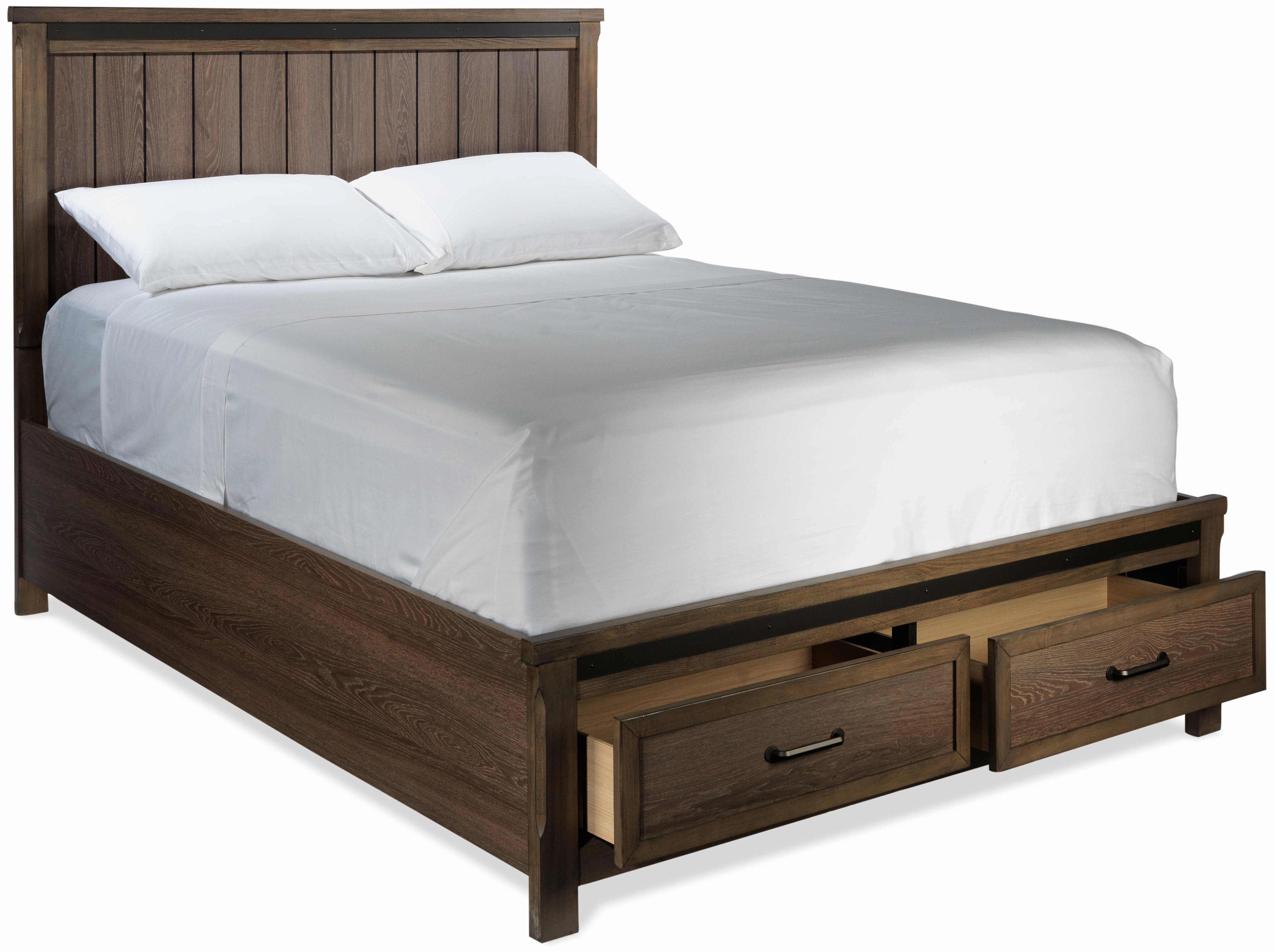 Rossco 6-Piece Queen Storage Bedroom Package - Rustic Oak