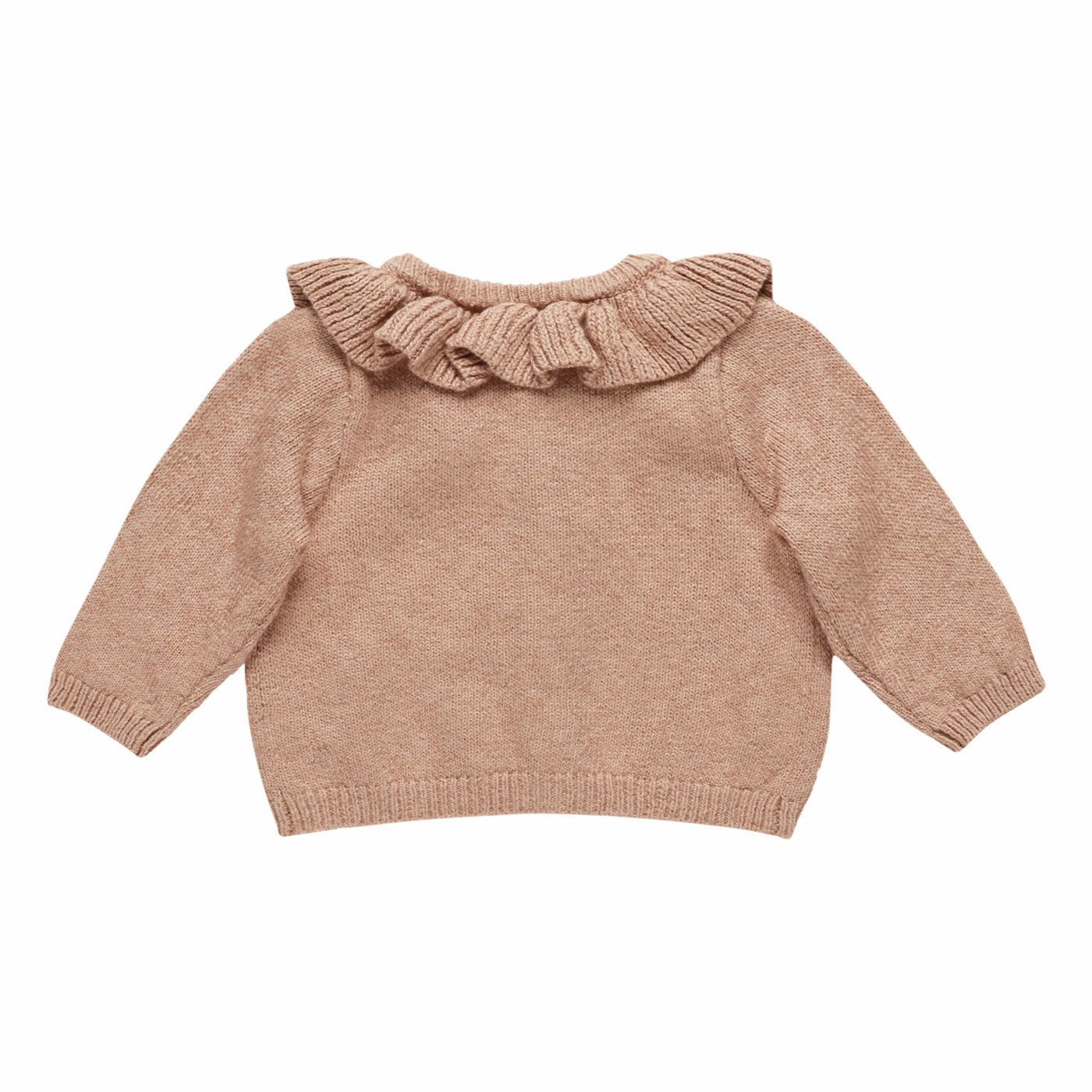 Ruffle Collar Cardigan - Rose - FINAL SALE