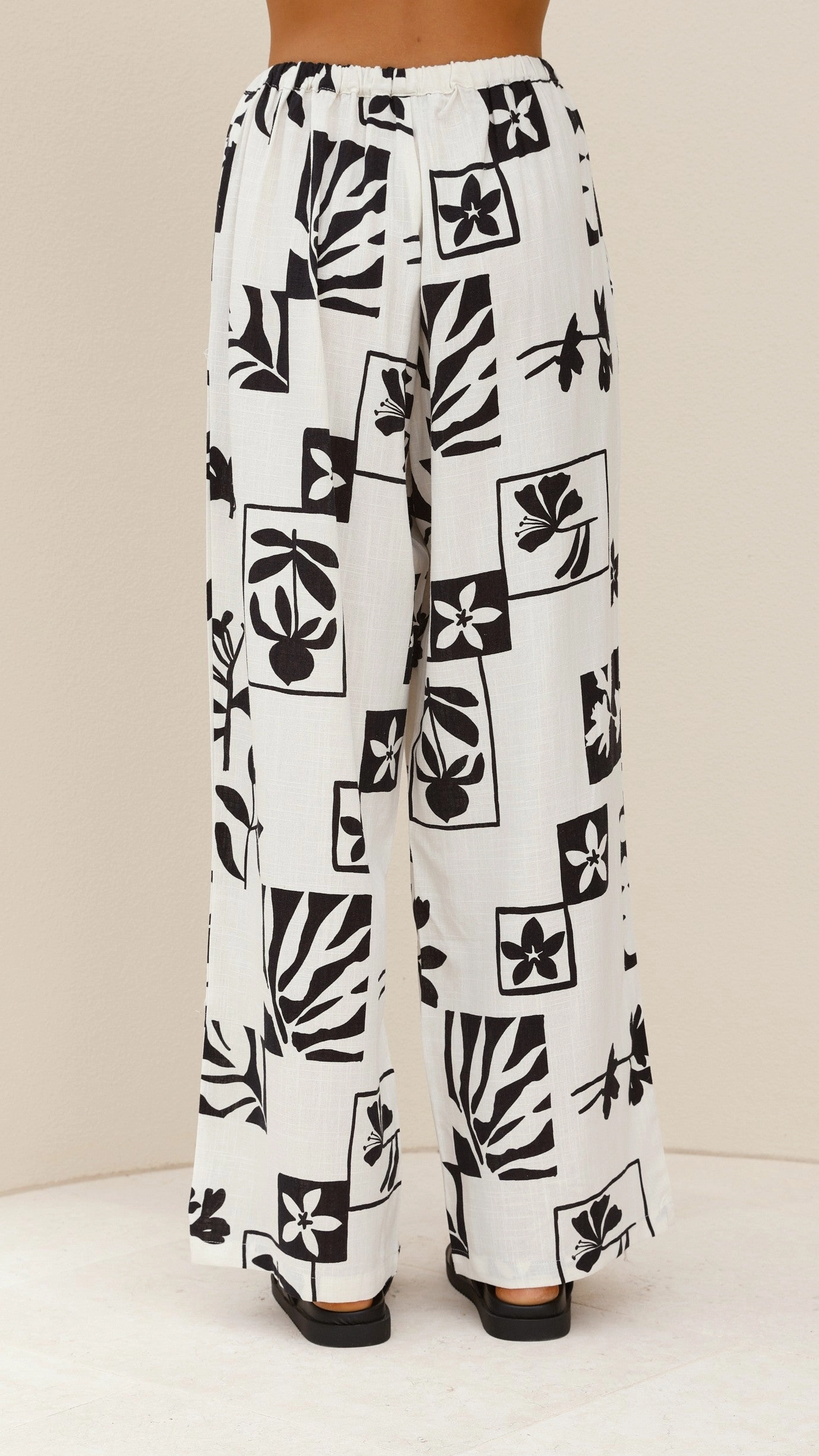 Samaya Pants - White/Black Print