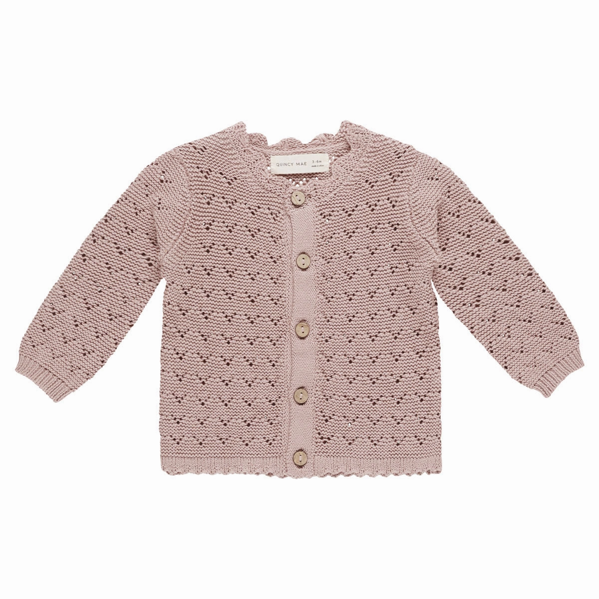 Scalloped Cardigan - Mauve - FINAL SALE
