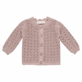 Scalloped Cardigan - Mauve - FINAL SALE