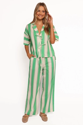 Shailene Pant - Green Stripe