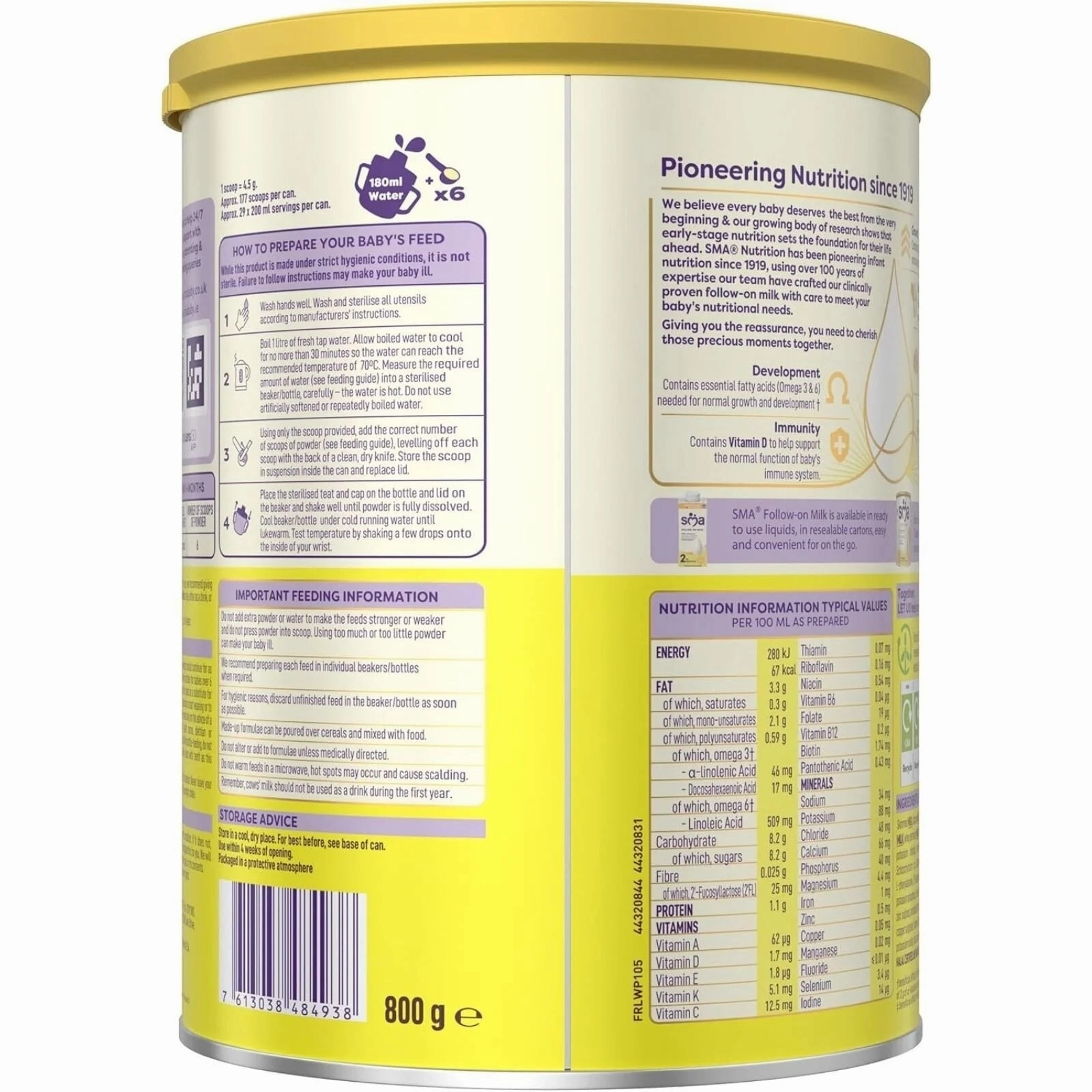 SMA Pro 2 Follow On Milk Powder 6  months 800g