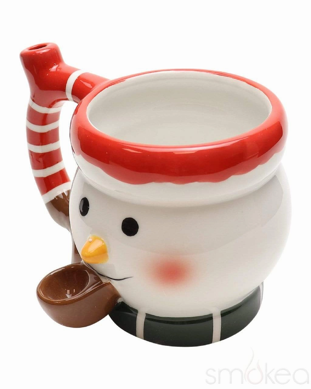 SMOKEA Ceramic Snowman Coffee Mug Pipe