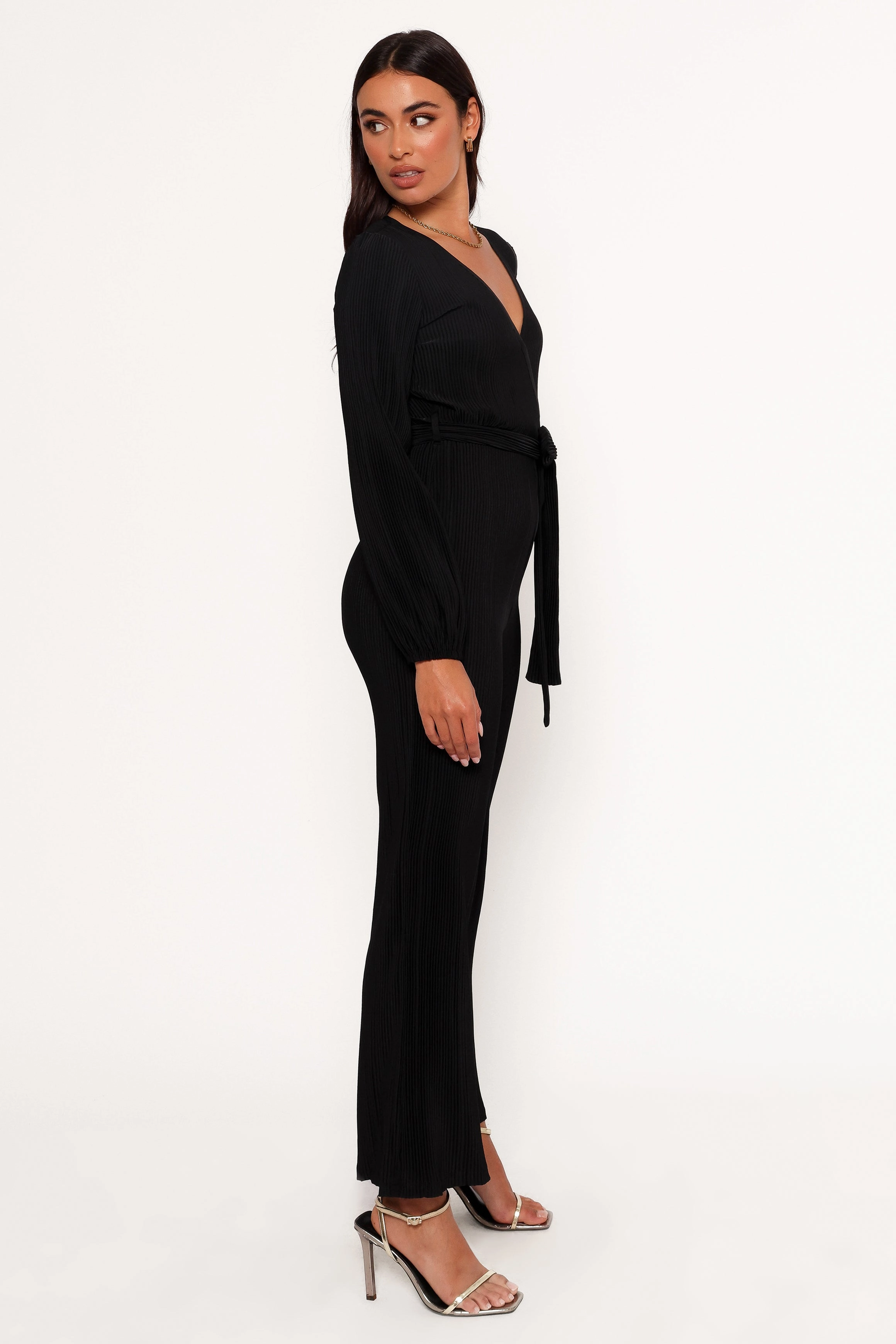 Solange Plisse Jumpsuit - Black