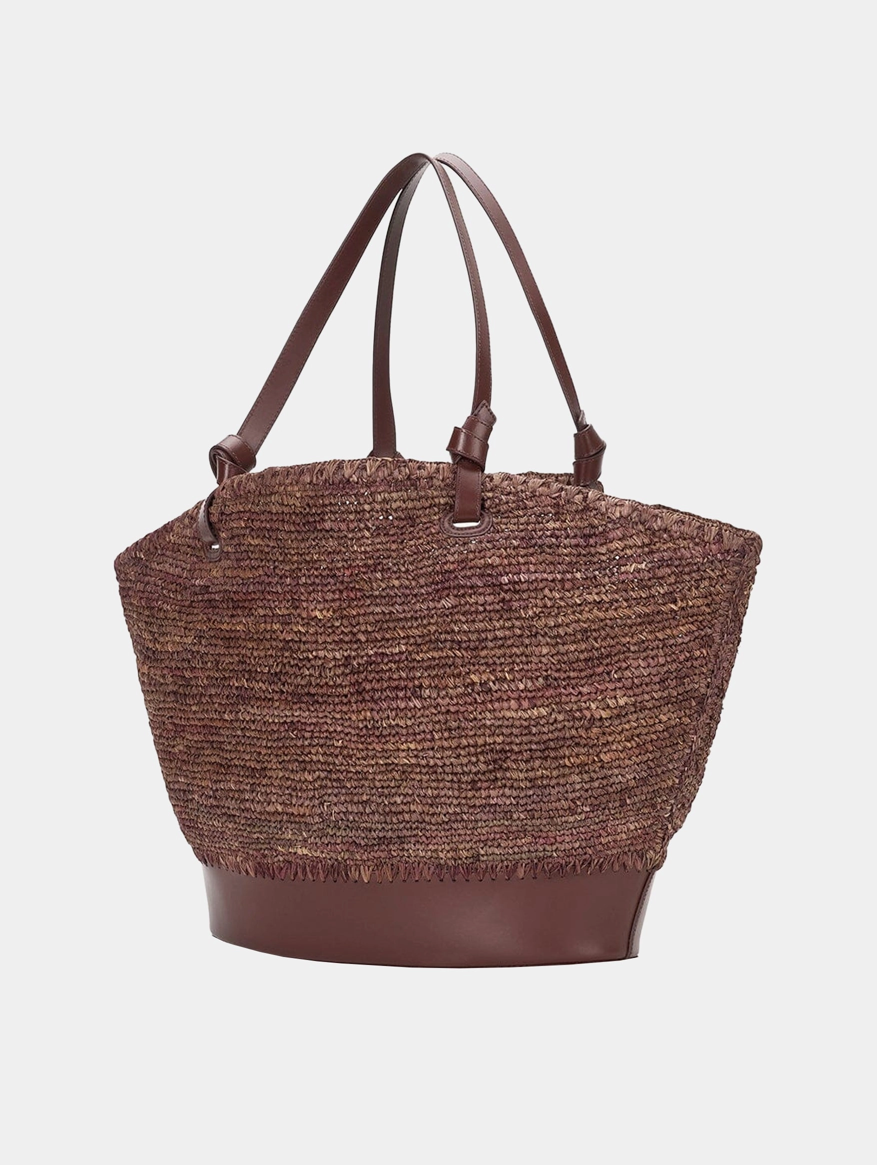 Squillo Raffia Tote in Mahogany