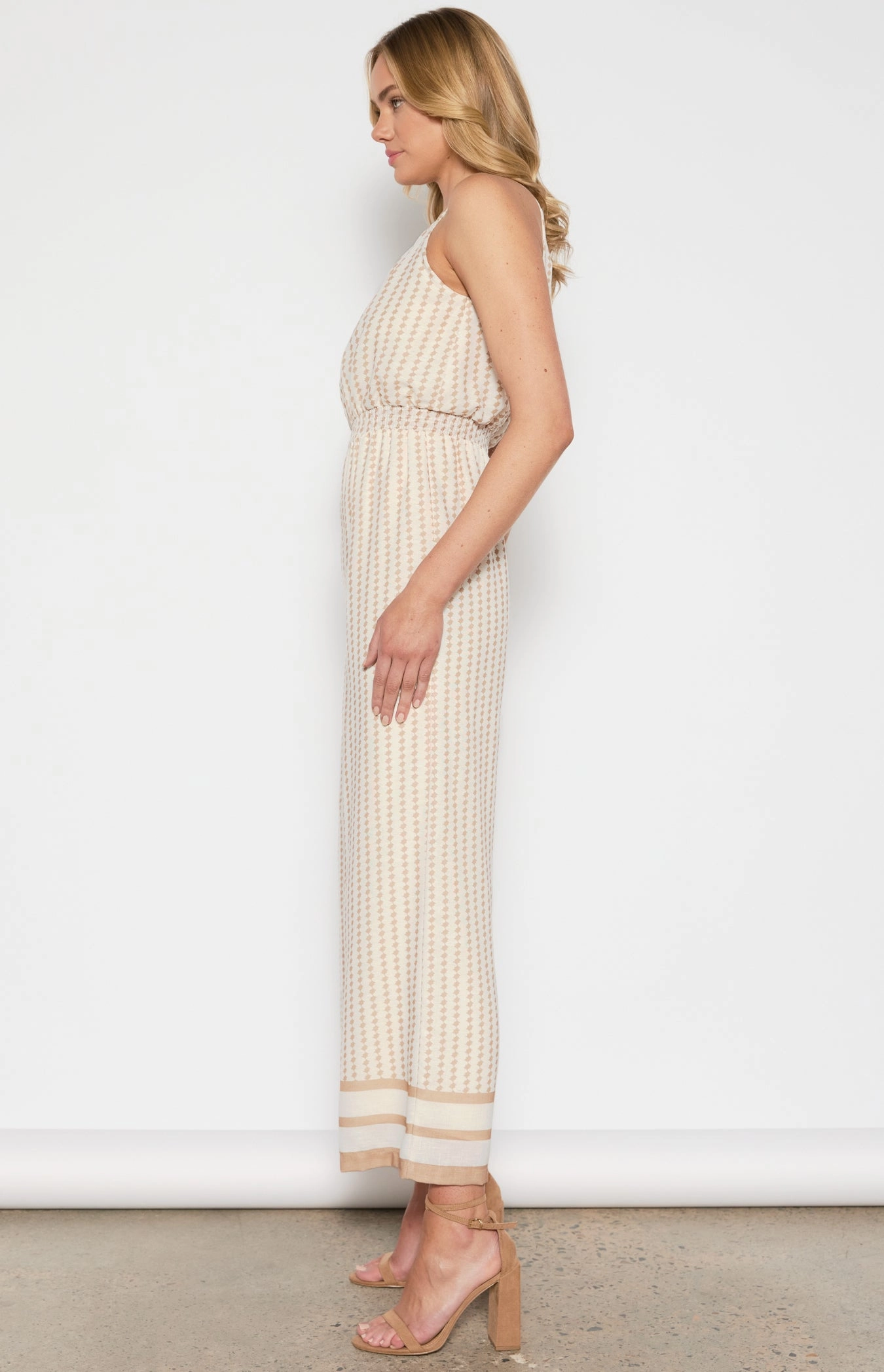 Style State Geo Print Jumpsuit White