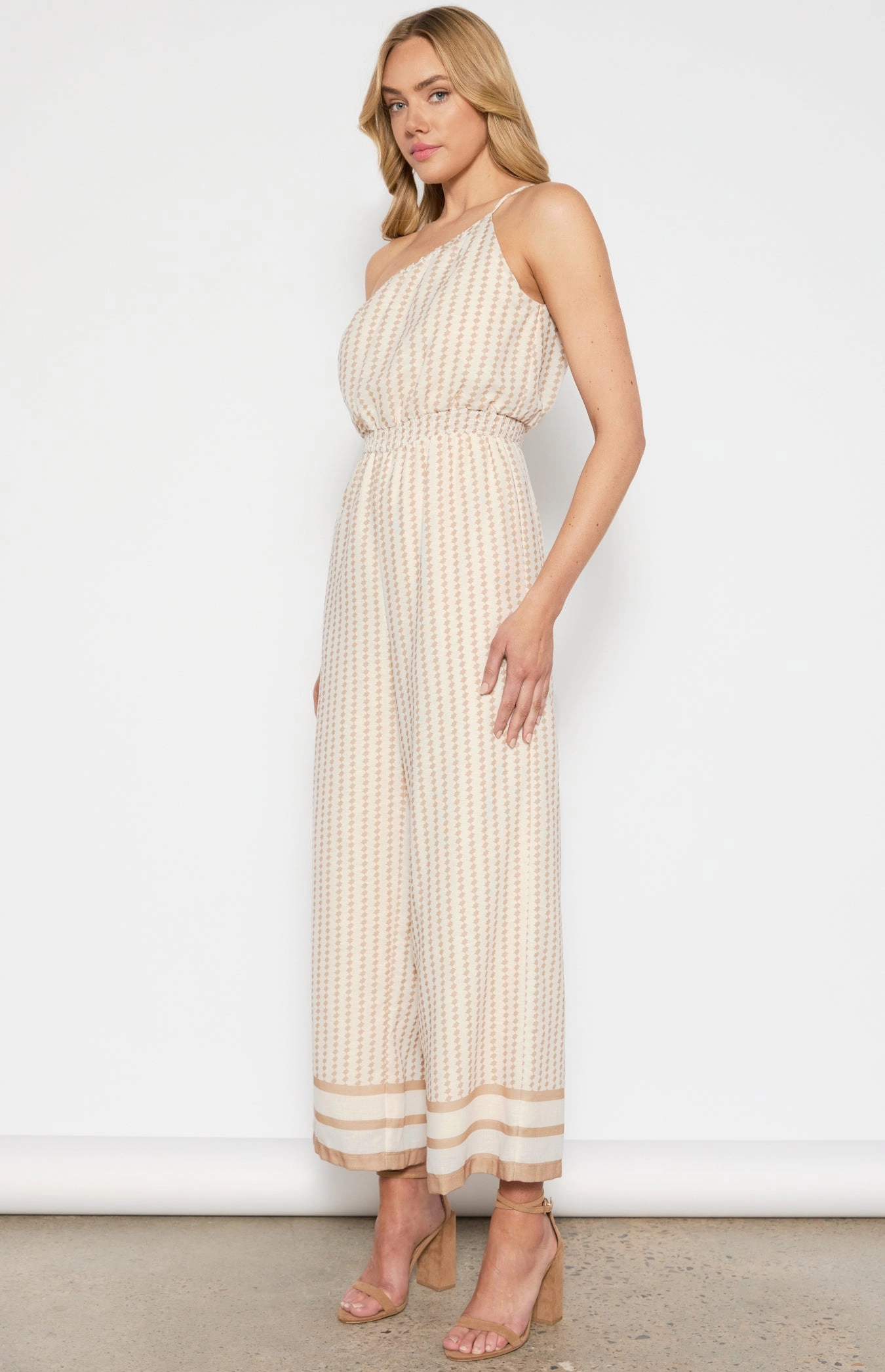Style State Geo Print Jumpsuit White