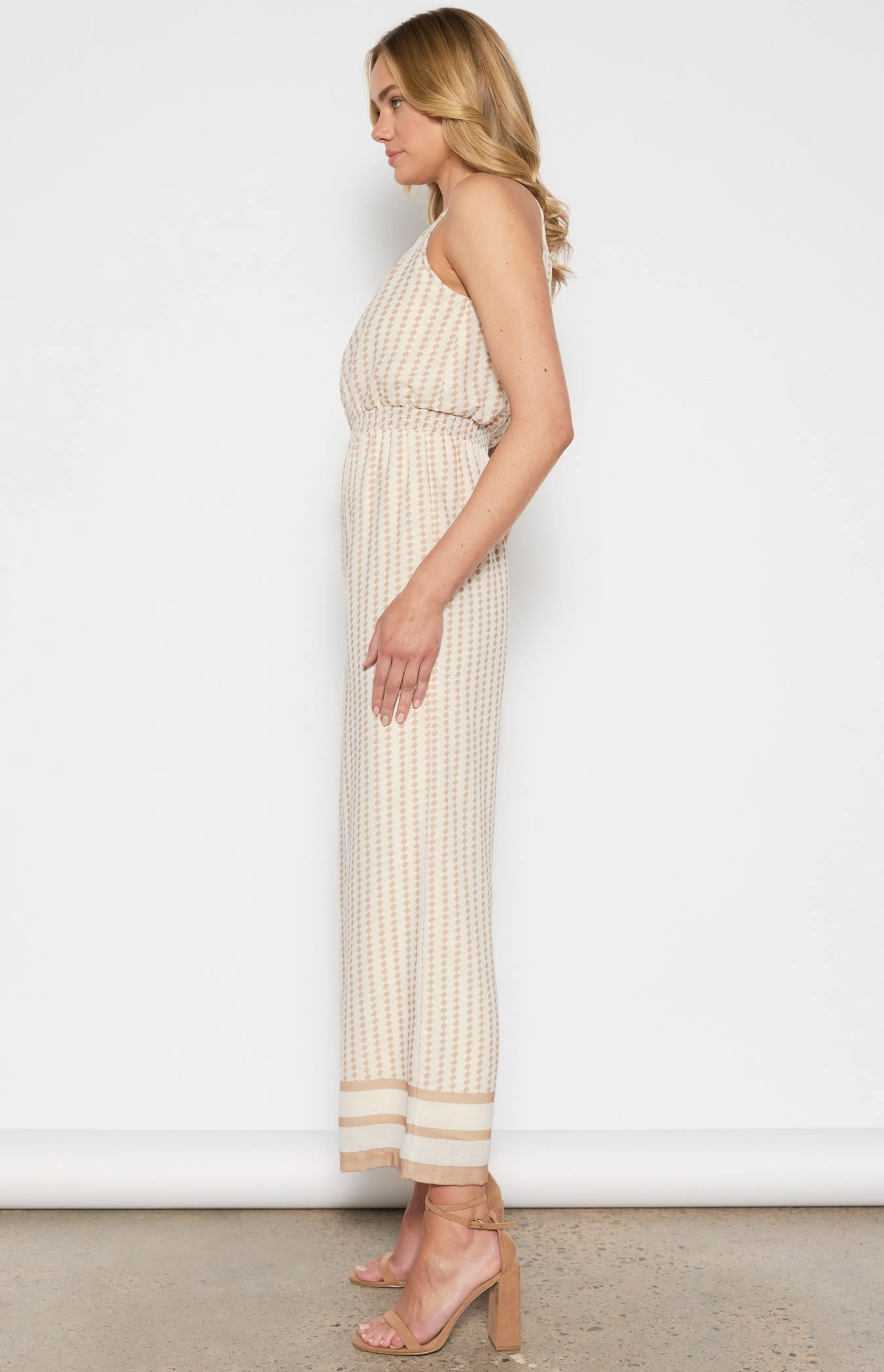 Style State Geo Print Jumpsuit White