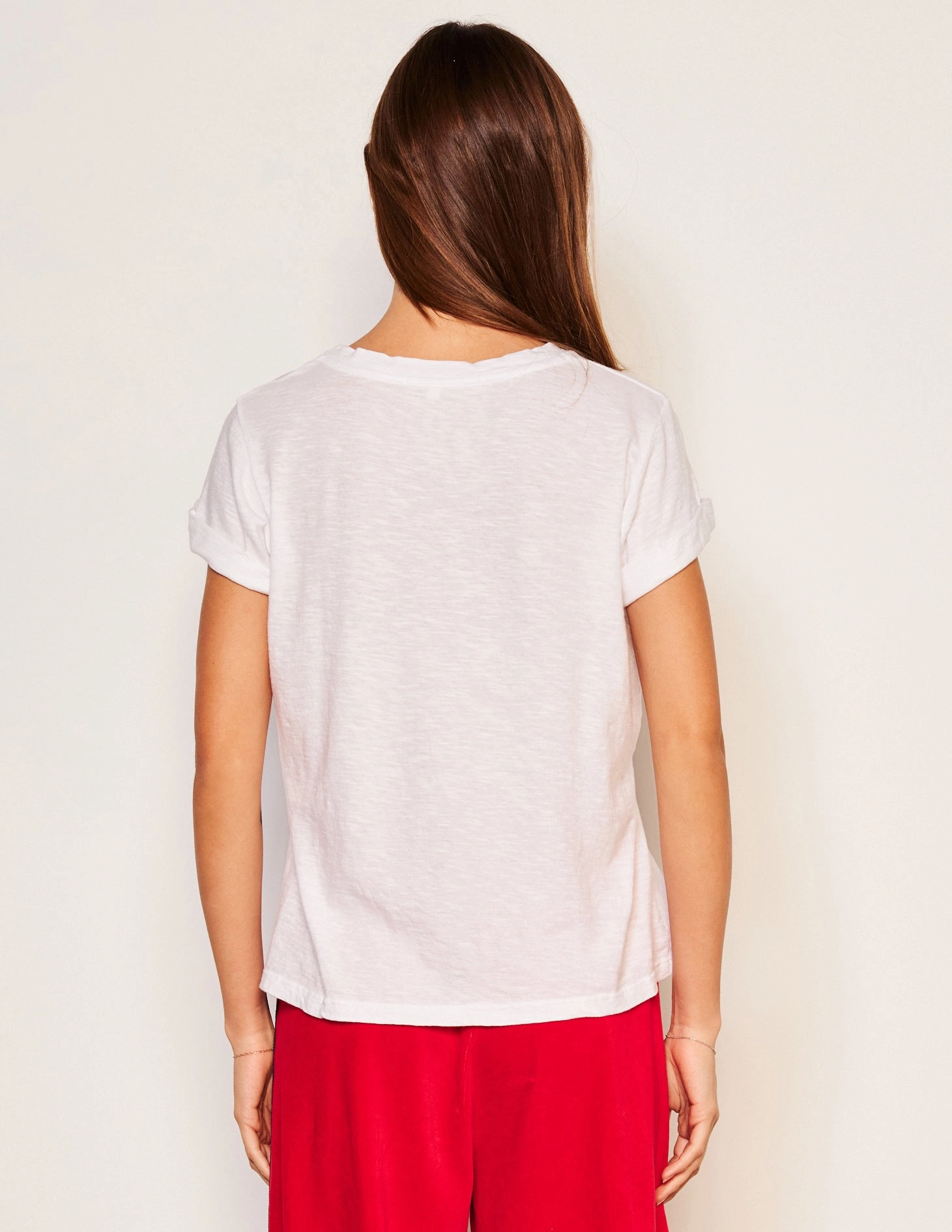 Sundry Mammoth Rolled Sleeve Tee in Optic White