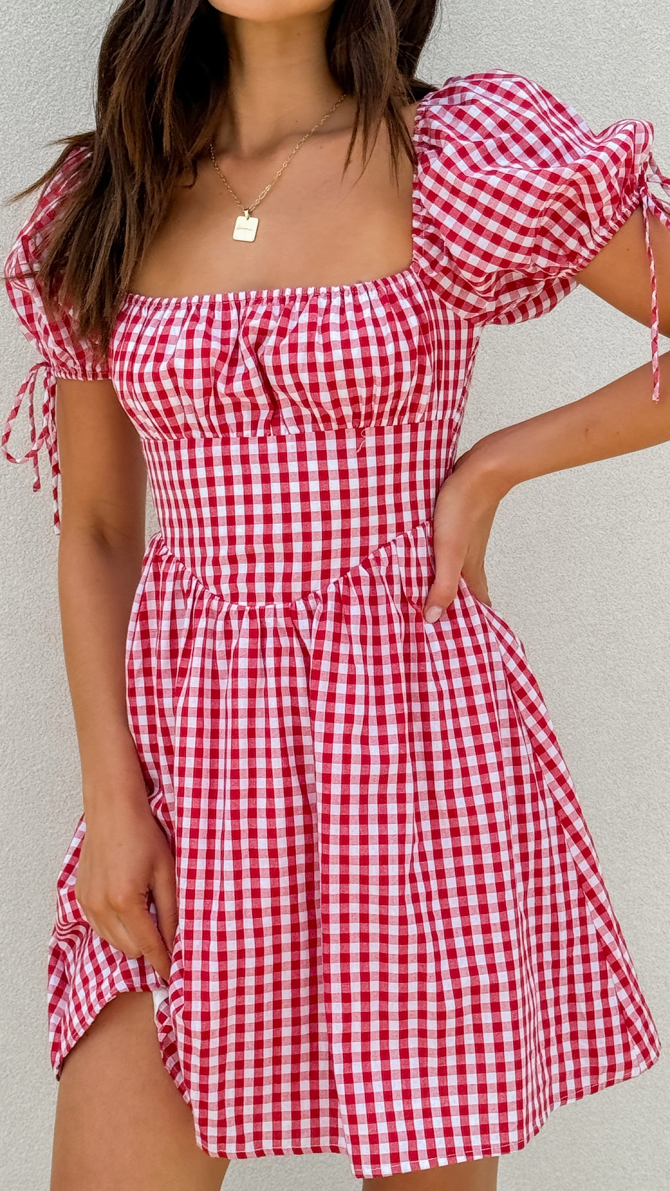 Takashi Mini Dress - Picnic Red
