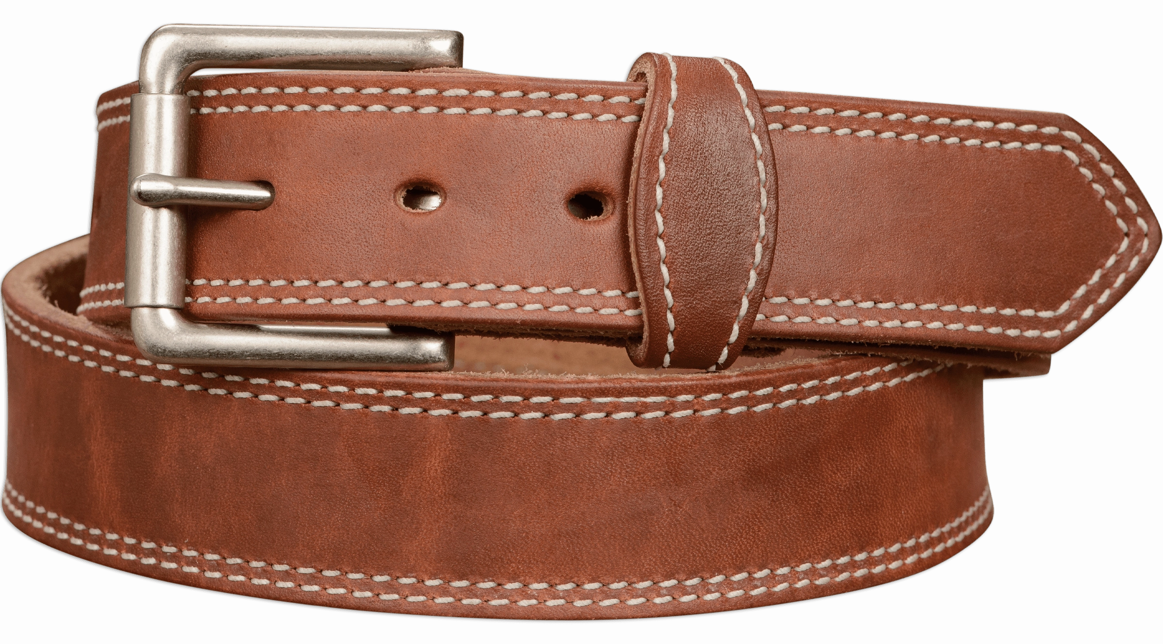 The Maverick: Hot Dipped Tan Double Stitched 1.50"
