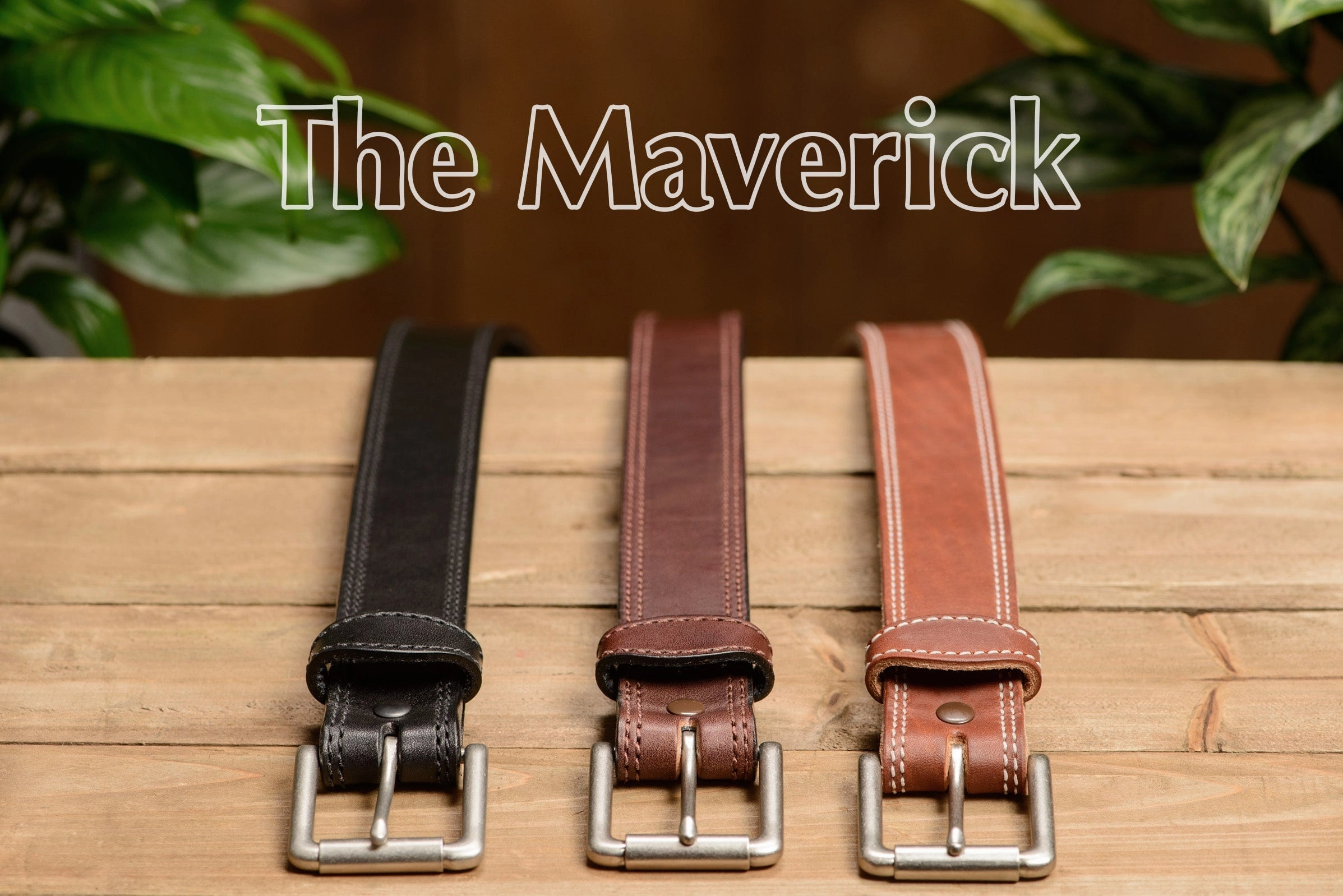 The Maverick: Hot Dipped Tan Double Stitched 1.50"