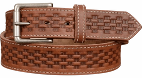 The Maverick: Hot Dipped Tan Stitched Basket Weave 1.50"