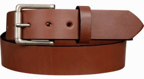 The Maverick: Medium Brown Non Stitched Leather Belt 1.50"