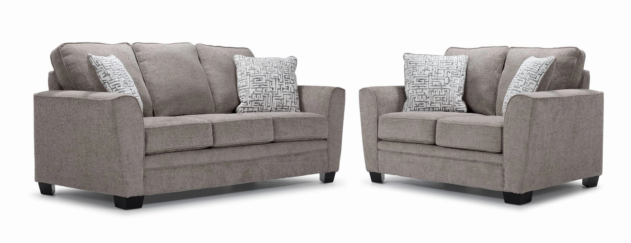 Tilley Sofa and Loveseat Set - Taupe