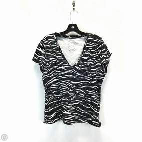 Top Short Sleeve By International Concepts In Zebra Print, Size: L