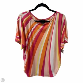 Top Short Sleeve By Jm Collections In Orange & Pink, Size: L