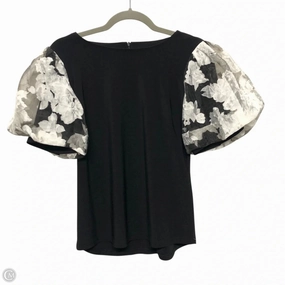 Top Short Sleeve By Joseph Ribkoff In Black & White, Size: 4