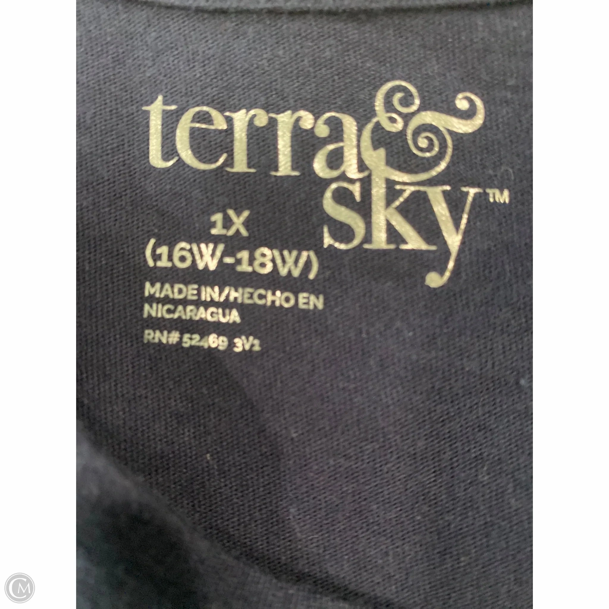 Top Short Sleeve By Terra & Sky In Navy, Size: 2x