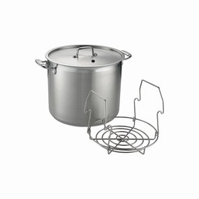 Tramontina 22-Qt. With Canning Rack Stainless Steel Dishwasher Safe Stockpot - STAINLESS STEEL ONE SIZE