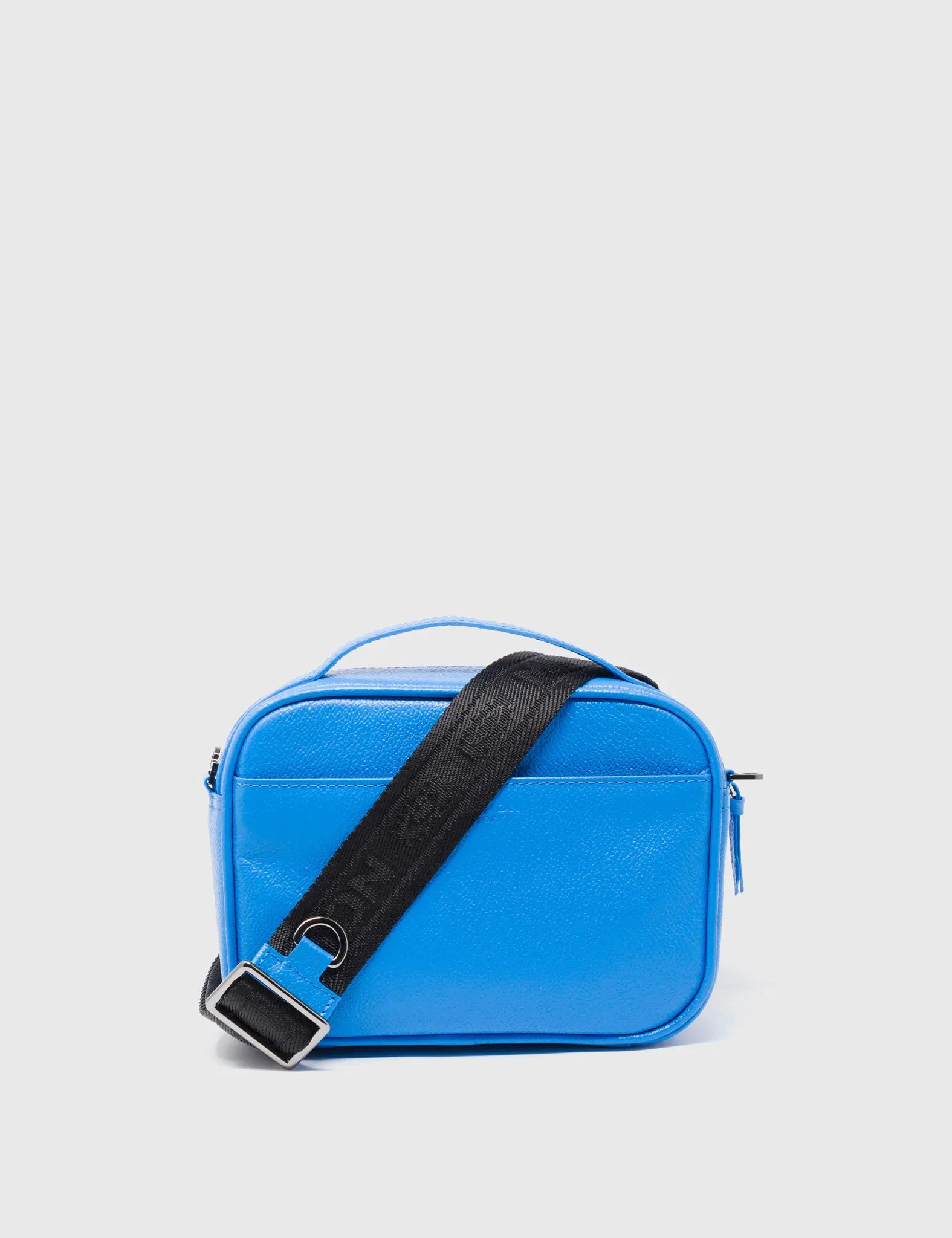 Verto Ibiza Blue Leather Crossbody Bag - Happy Tiger Face Embroidery