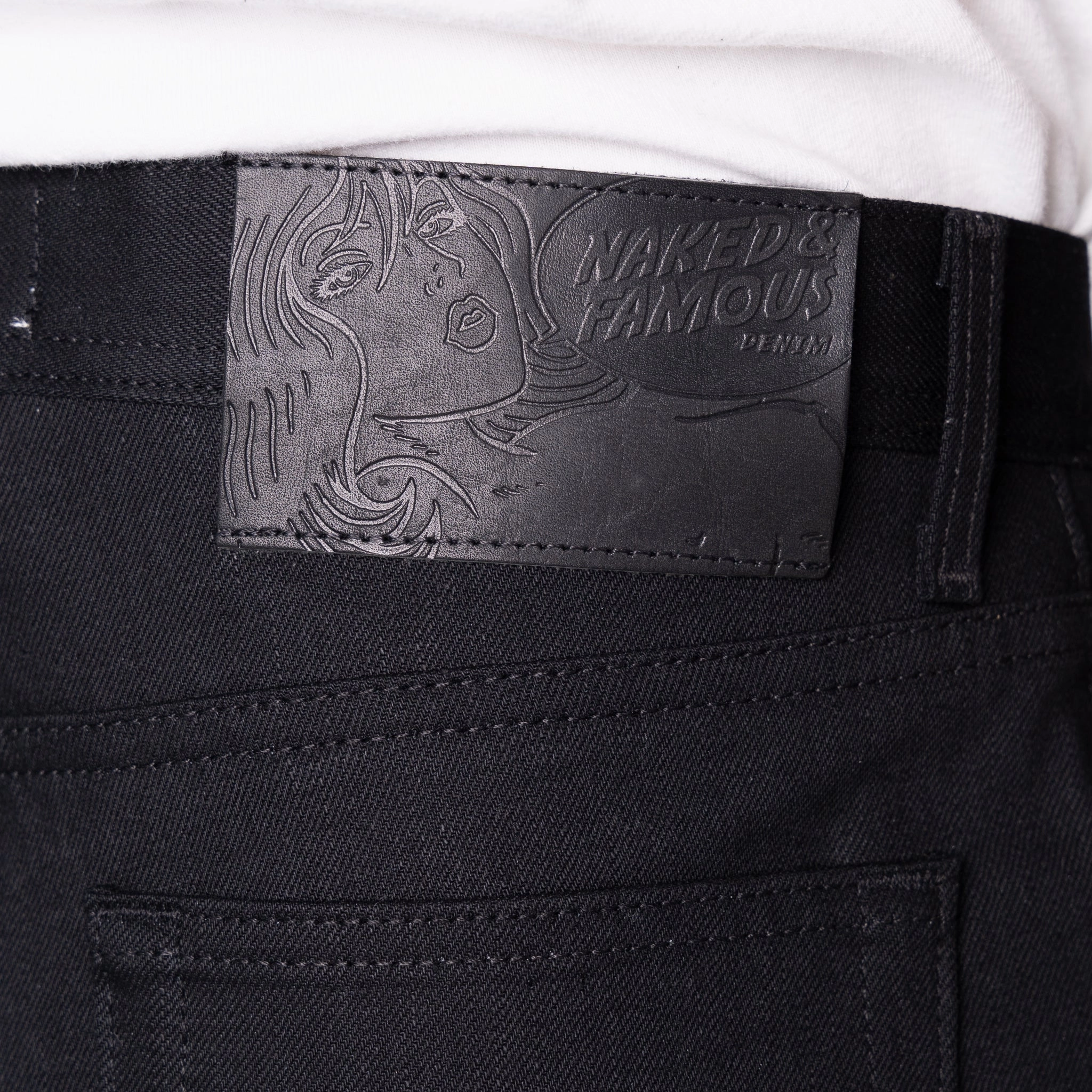 Weird Guy - Solid Black Selvedge - 36 Long Inseam