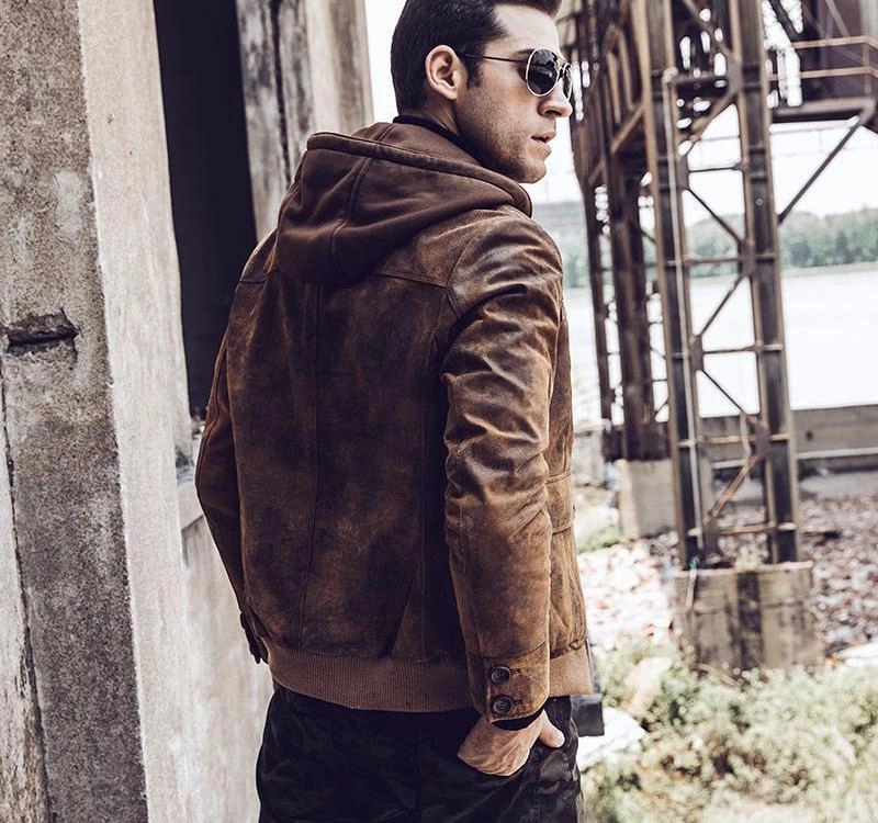 West Louis™ Retro Autumn Winter Genuine Leather Jacket