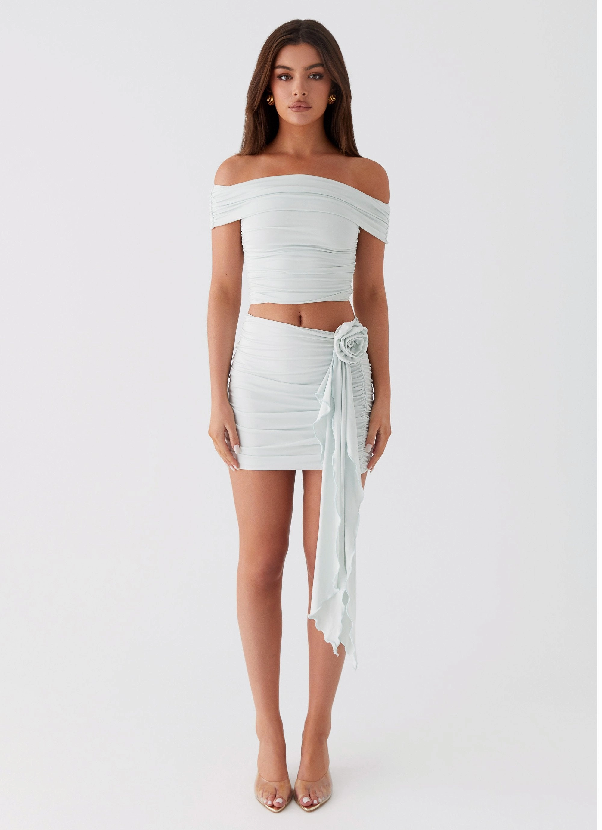 Whispering Rose Mini Skirt - Sage