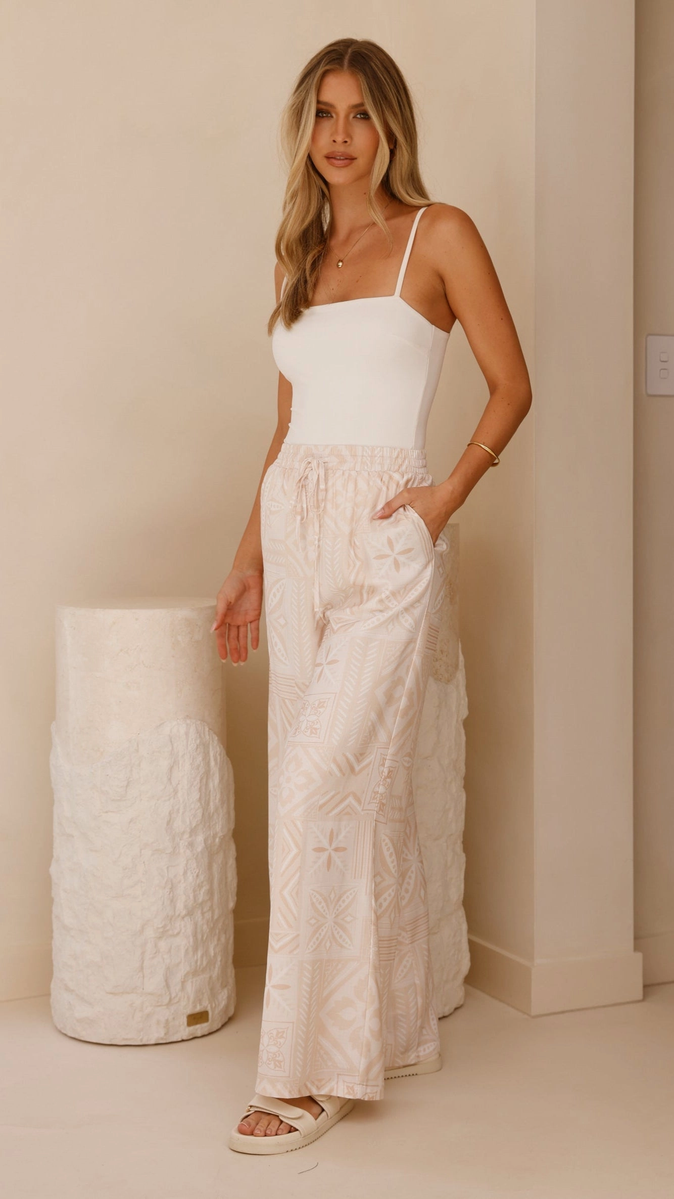 Zahara Pants - Beige Summer